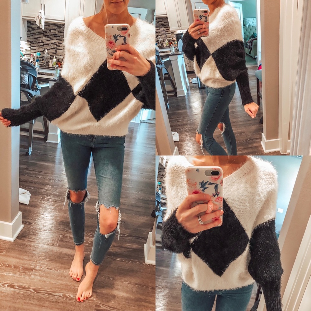 B&W fuzzy sweater